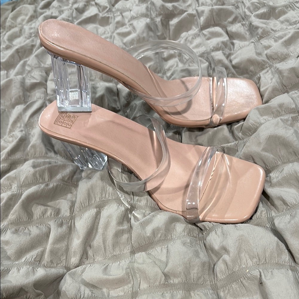 Transparent Block Heel Sandals